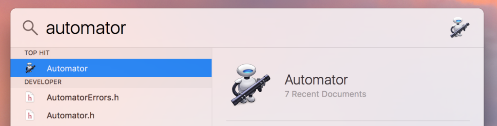 Automator Start